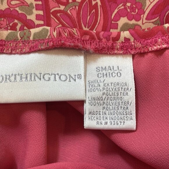 Vintage Pink/Red Paisley Silk Skirt - Picture 3 of 3